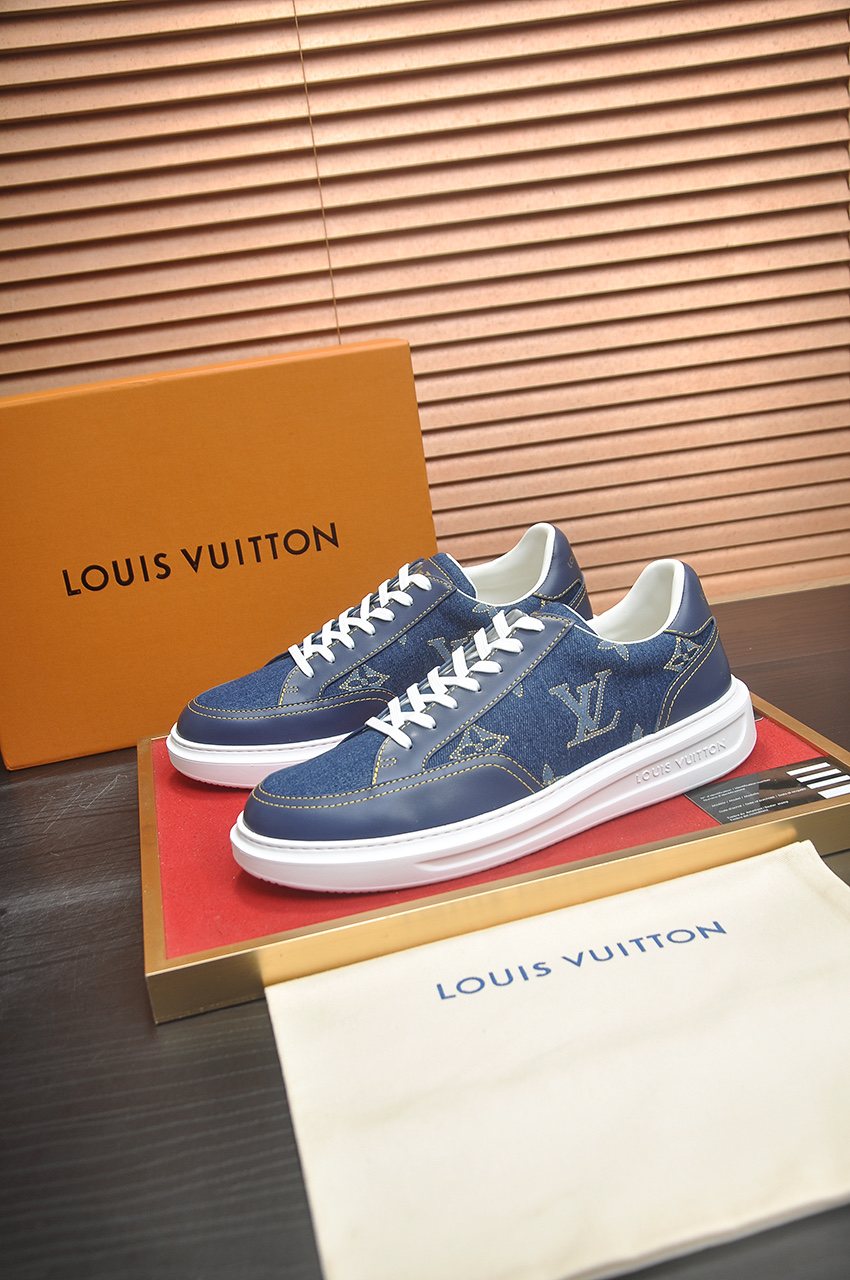Louis Vuitton Blue Monogram Low-Top Sneakers