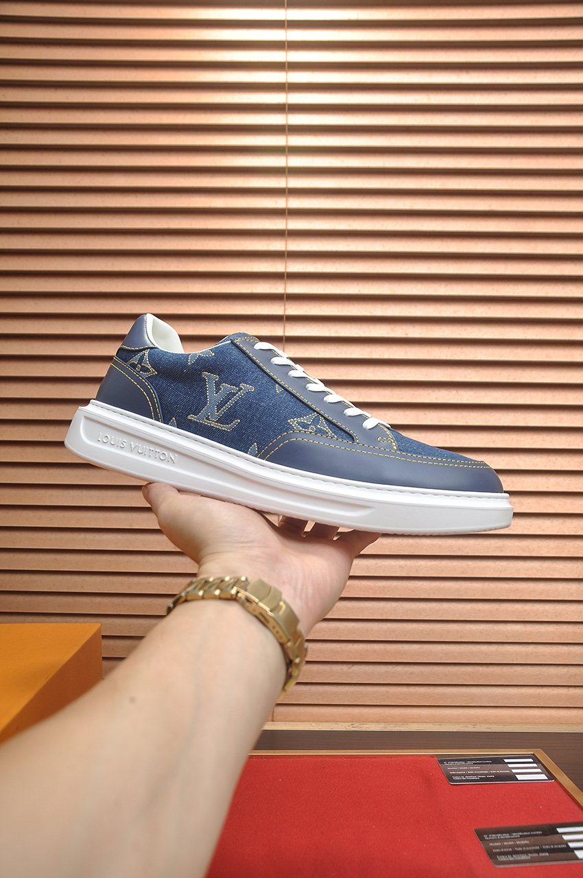 Louis Vuitton Blue Monogram Low-Top Sneakers