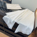Dior White Geometric Fringed Scarf