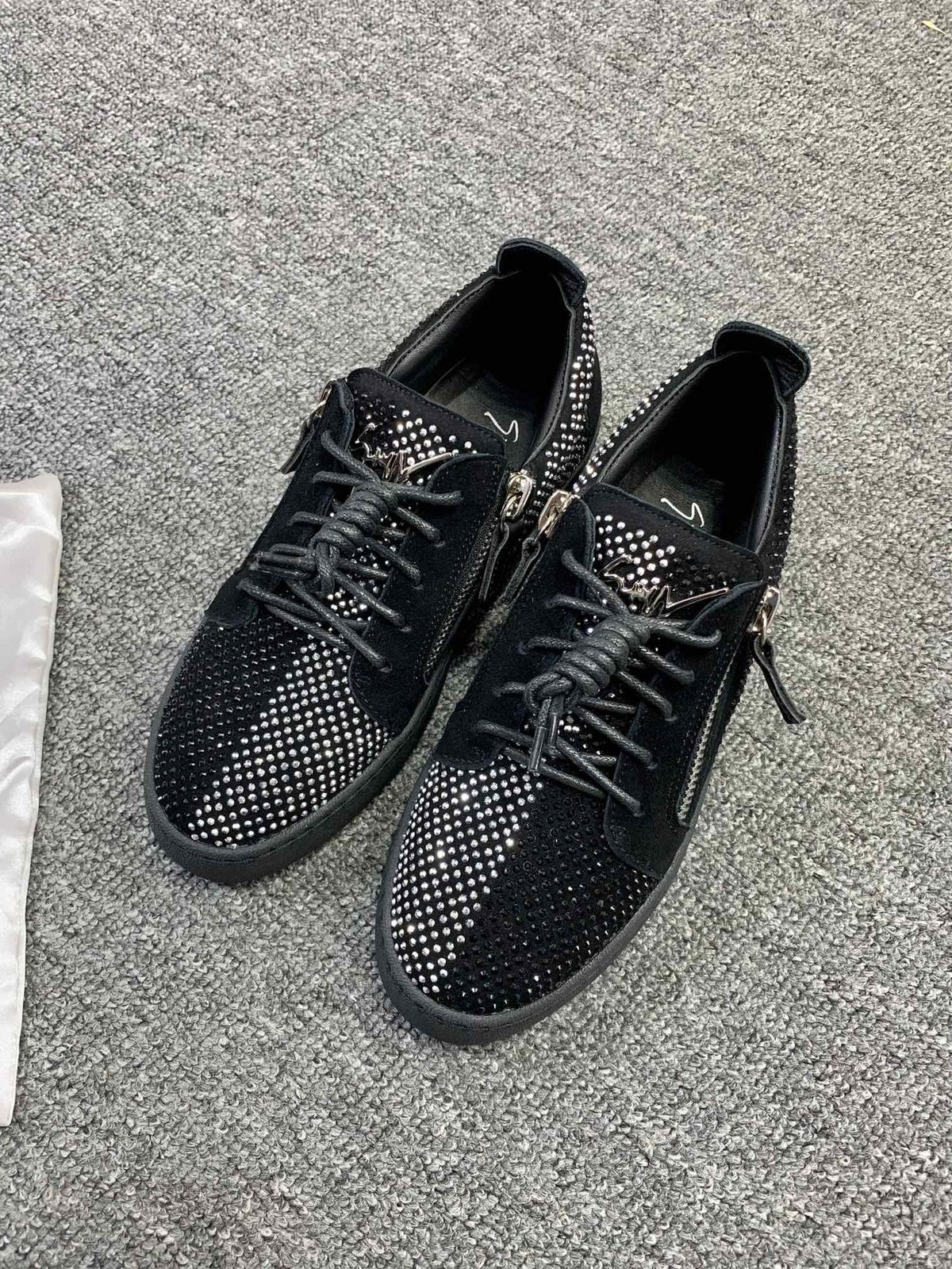 Giuseppe Zanotti Black Studded Low-Top Sneakers