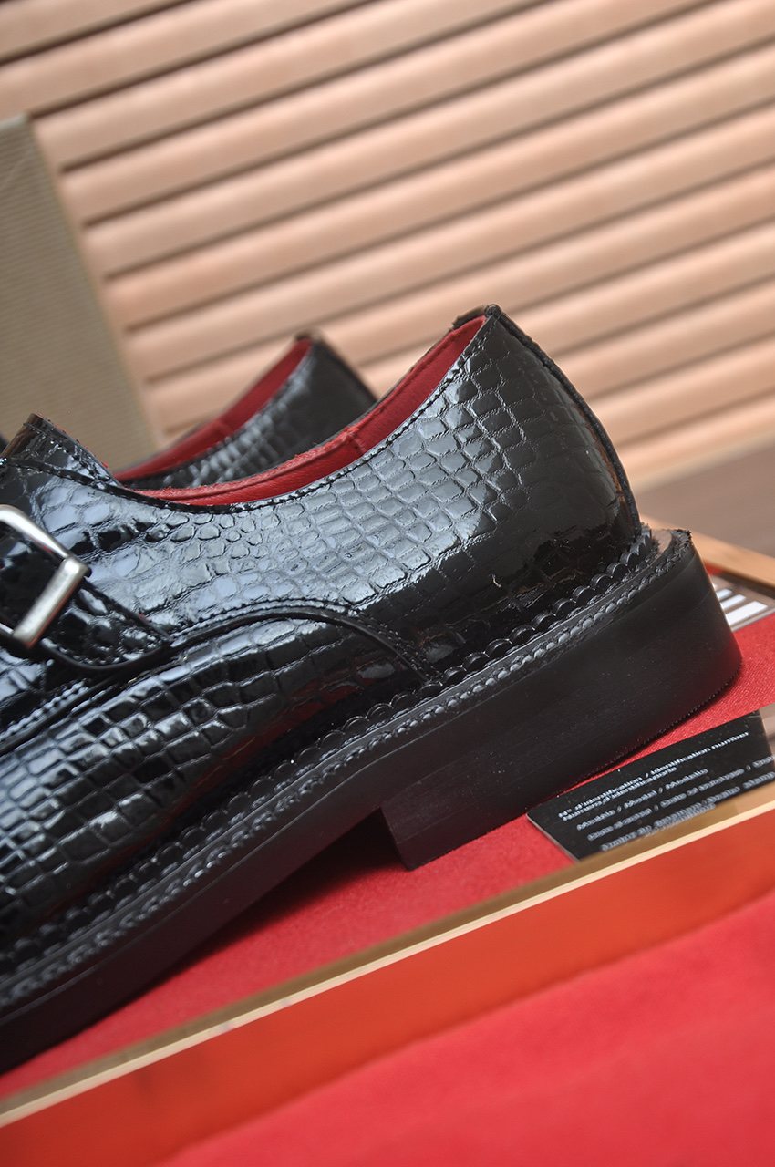 Christian Louboutin Black Buckle Loafers