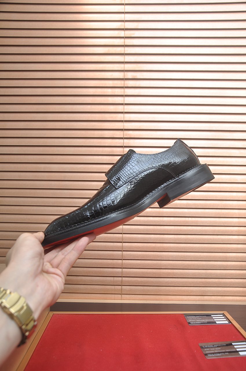 Christian Louboutin Black Buckle Loafers