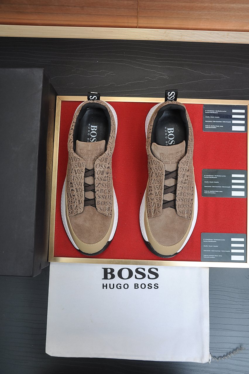 HUGO BOSS Textured Slip-On Sneakers