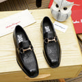 Ferragamo Black Bit Loafers - Gold-Tone Hardware