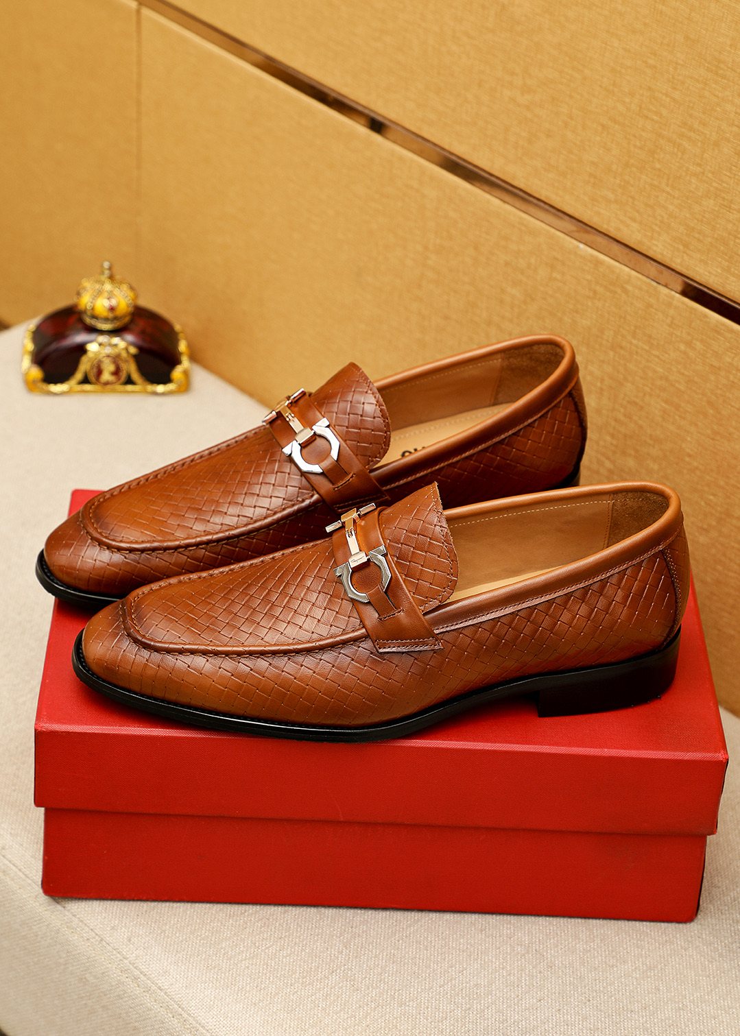 Salvatore Ferragamo Textured Buckle Loafers