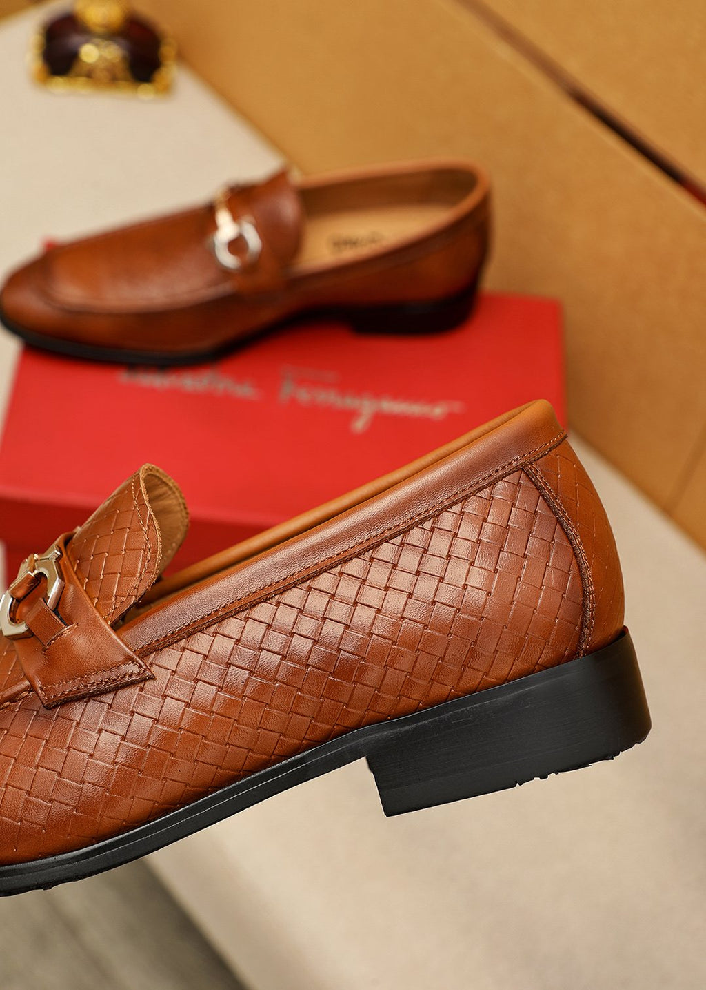 Salvatore Ferragamo Textured Buckle Loafers