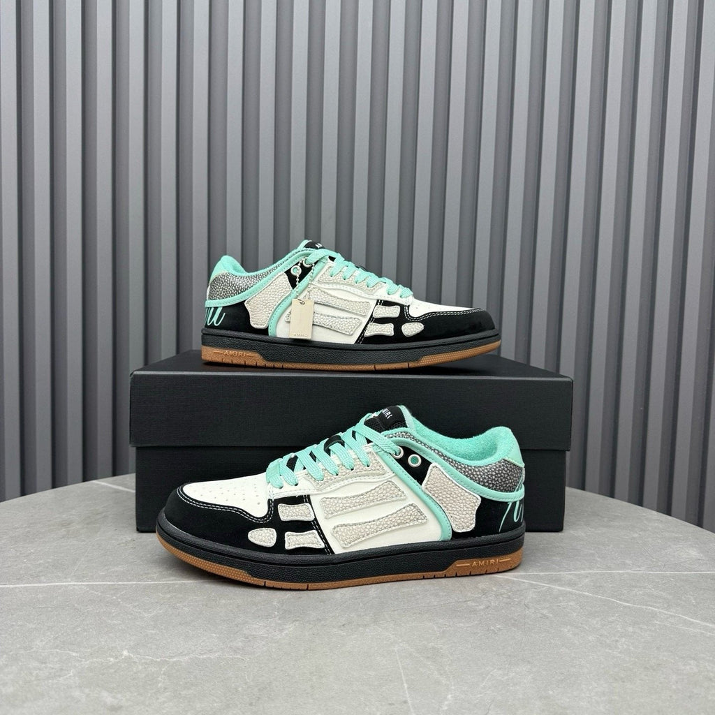 AMIRI Mint Green Paneled Low-Top Sneakers