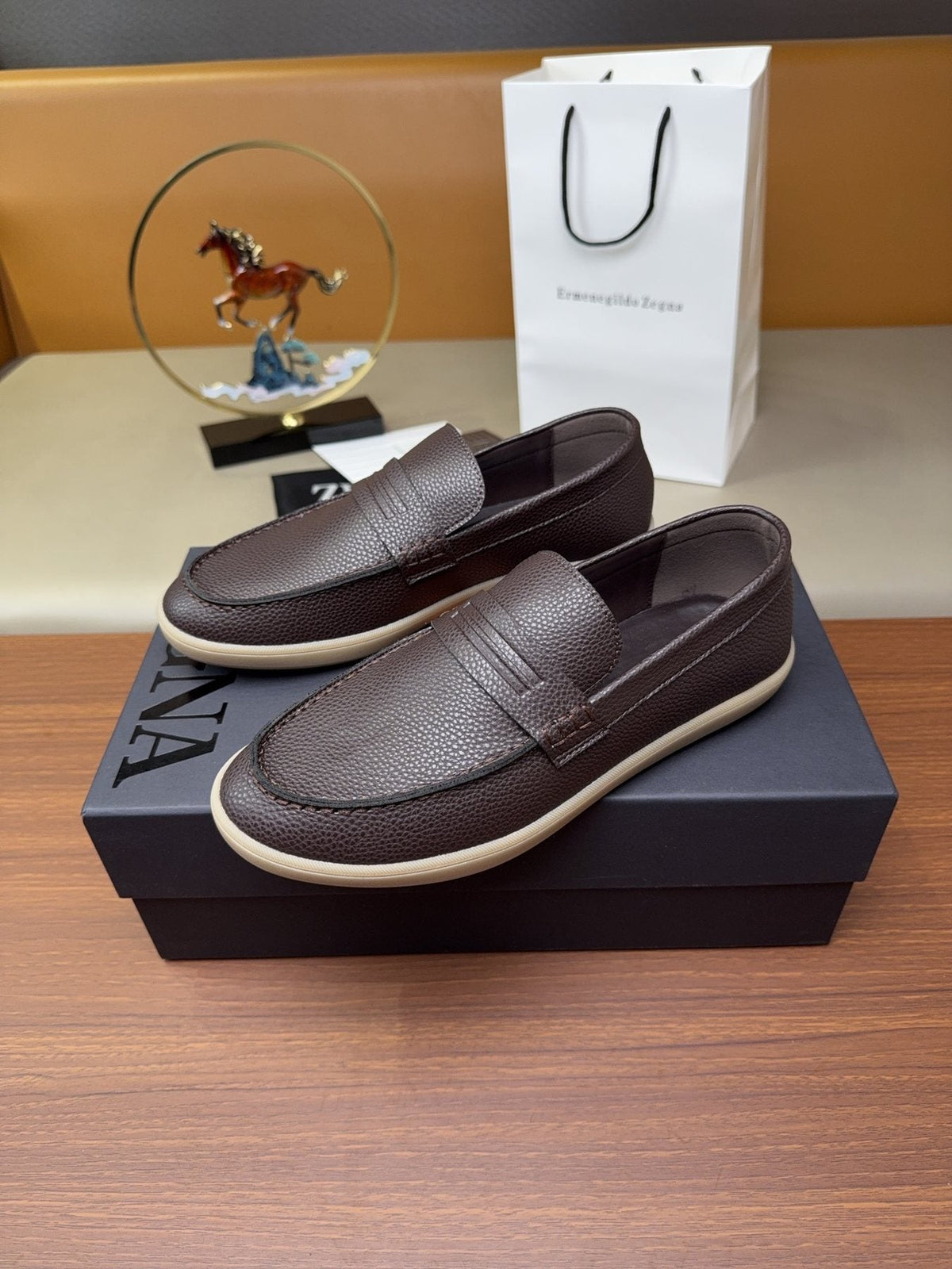 Zegna Men's Textured Slip-On Loafers