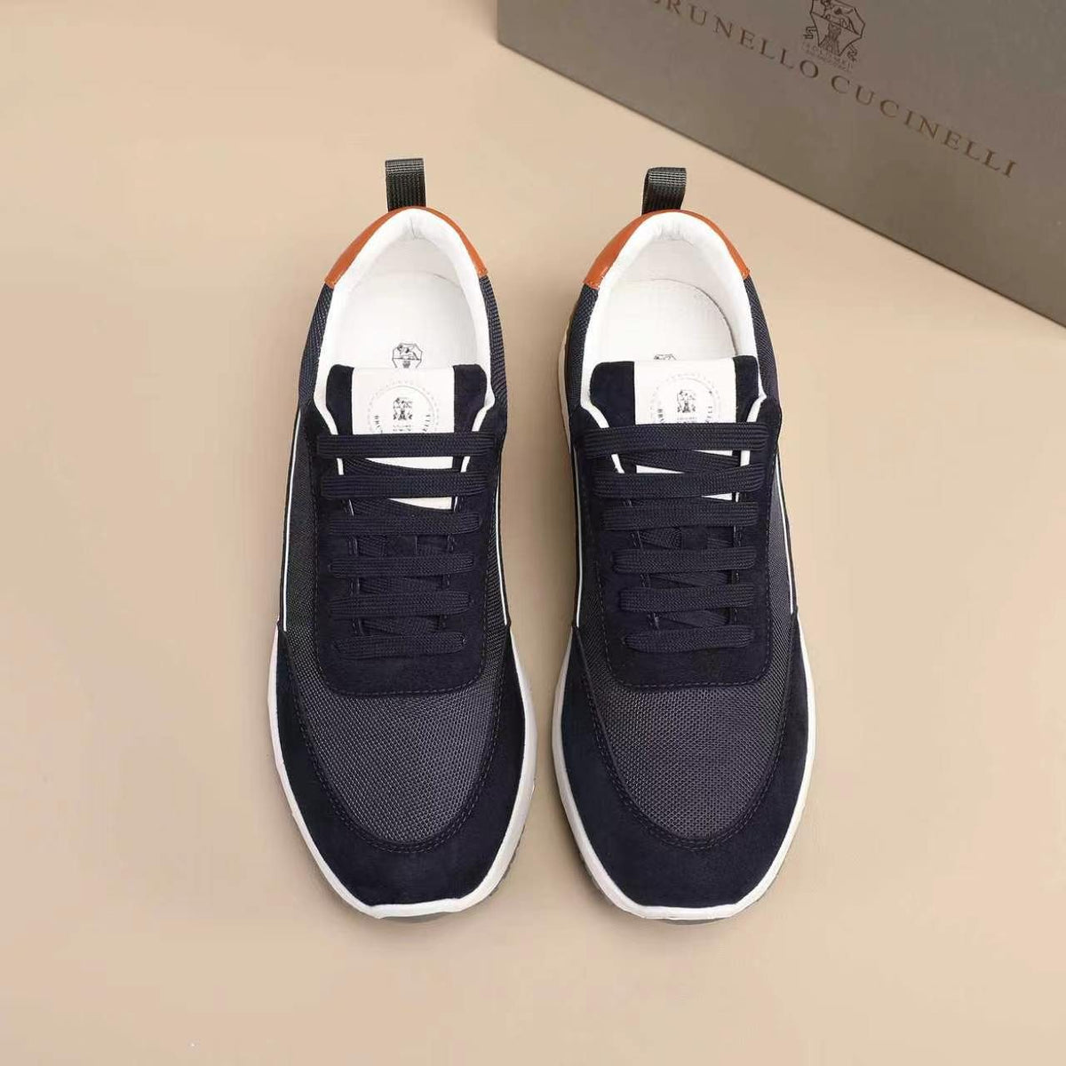 Brunello Cucinelli Suede-Trim Low-Top Sneakers