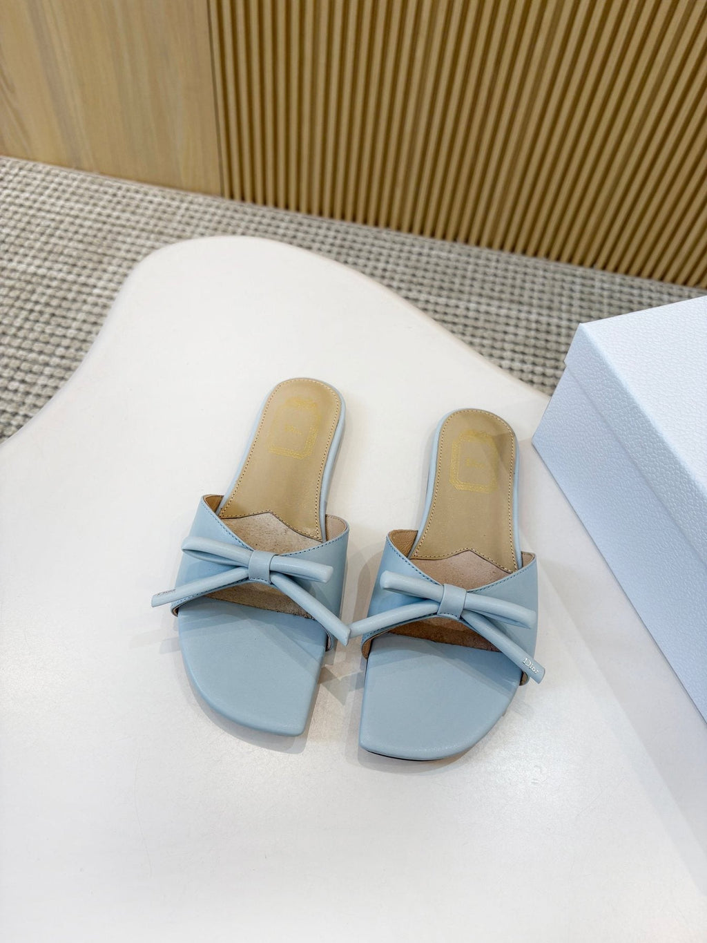 Dior Bow-Detail Slide Sandals