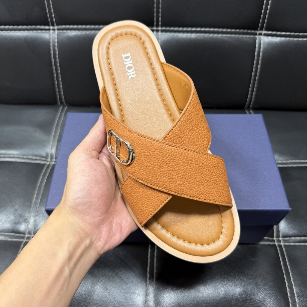 Dior Cross-Strap Slide Sandals