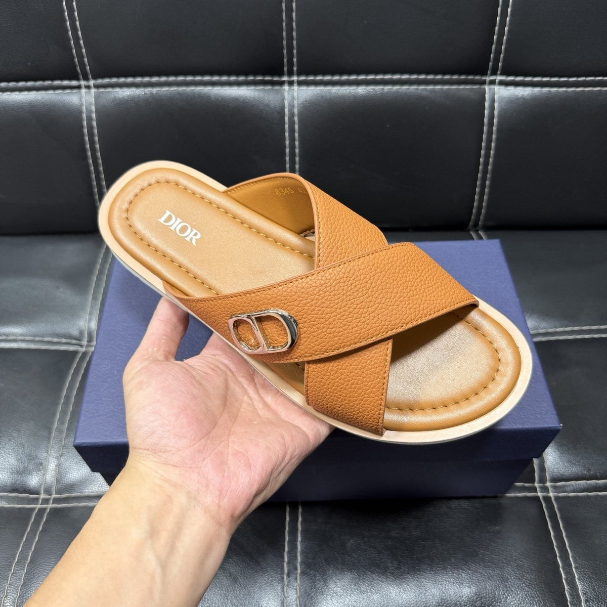 Dior Cross-Strap Slide Sandals