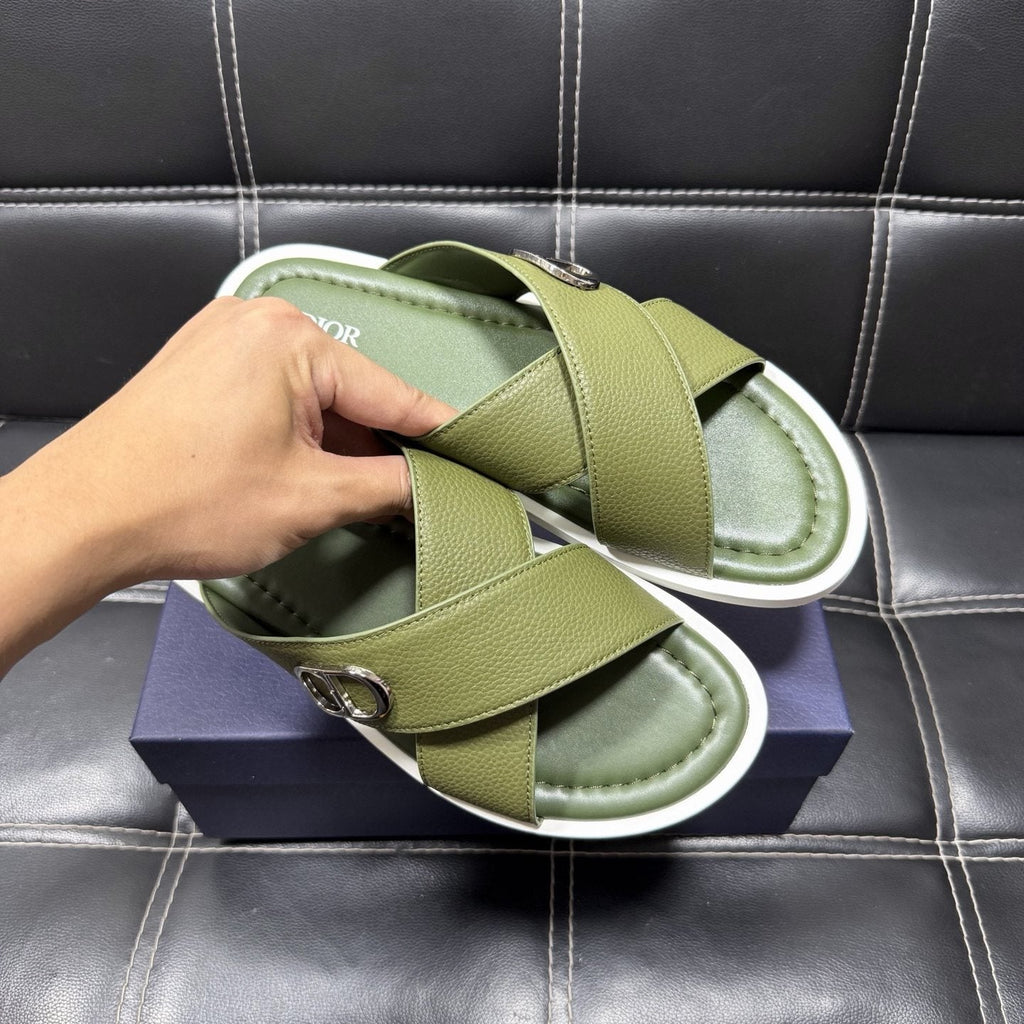 Dior Cross-Strap Slide Sandals