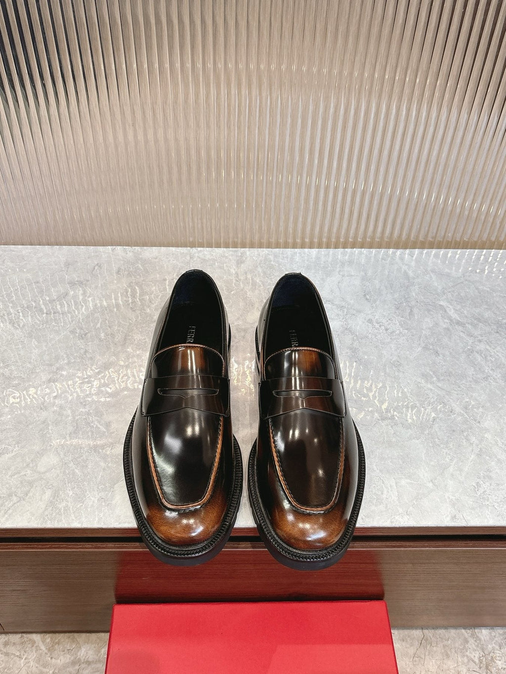 Ferragamo Black Leather Loafers