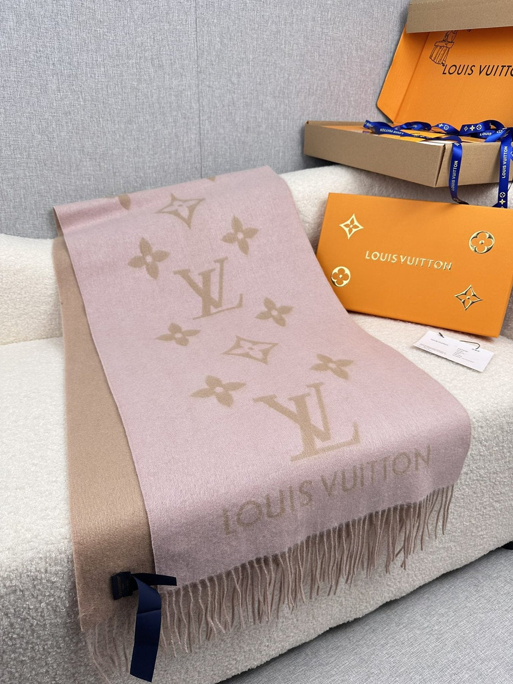 Louis Vuitton Reversible Monogram Fringe Scarf