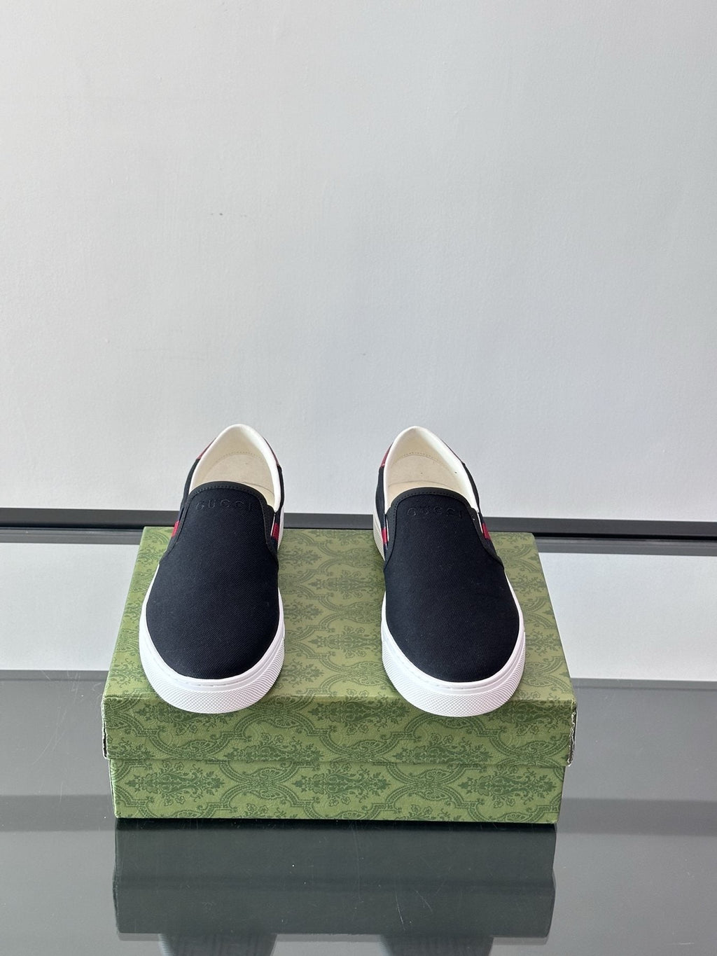 Gucci Striped Slip-On Shoes