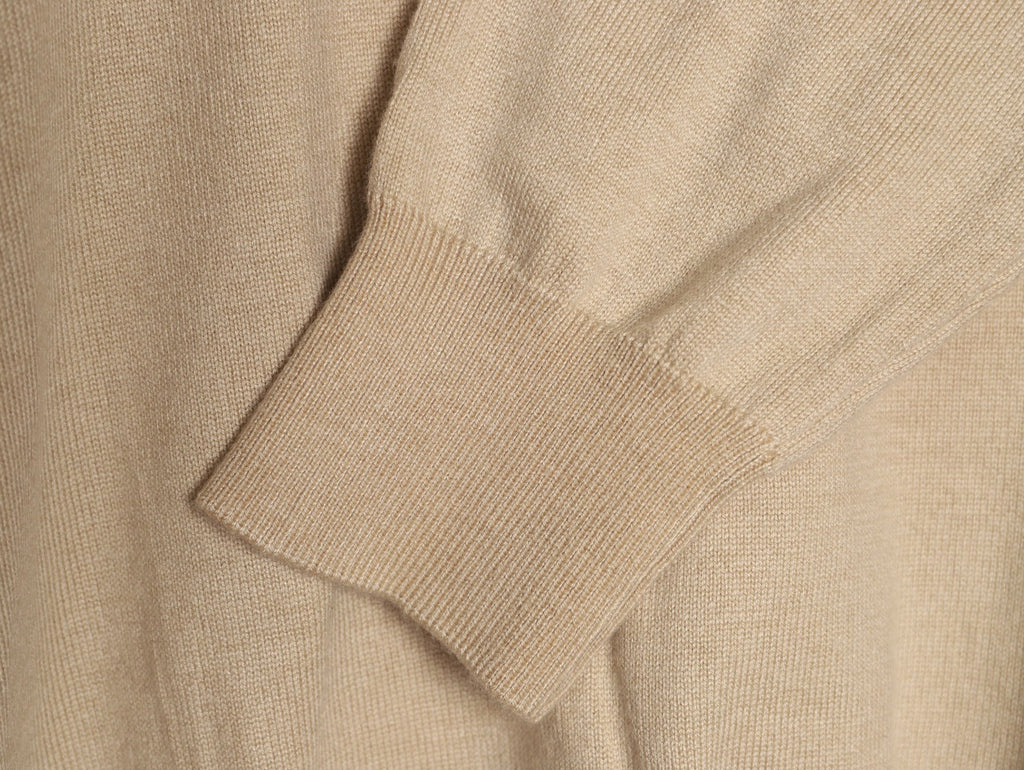 Louis Vuitton Label-Detail Crewneck Knit Sweater - Beige