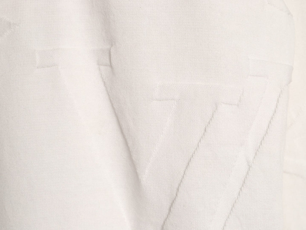 Louis Vuitton Tonal Relief-Style Crewneck Knit Sweater - Cream