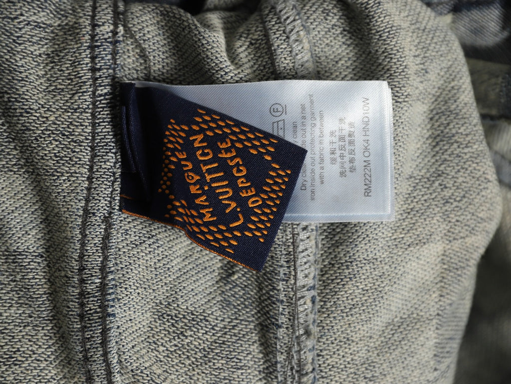 Louis Vuitton Mosaic-Style Denim Jacket - Gray and Black